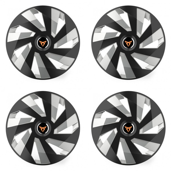 puklice pre  Cupra 16 Vector RC black and silver