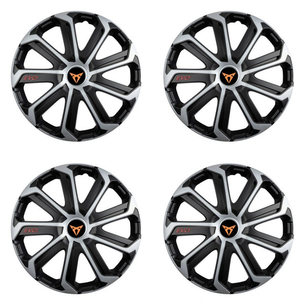 puklice pre  Cupra 14 Evo black&silver