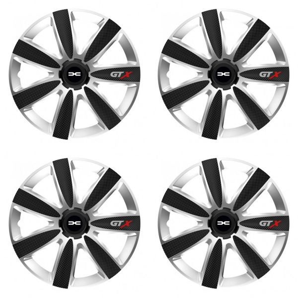 puklice pre  Dacia (nové logo) 16 GTX CARBON silver/black