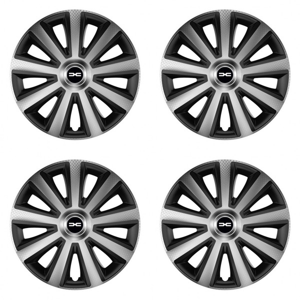 puklice pre  Dacia (nové logo) 14 Aviator carbon silver&black