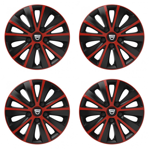 puklice pre  Dacia (staršie logo) 15 RAPIDE red and black