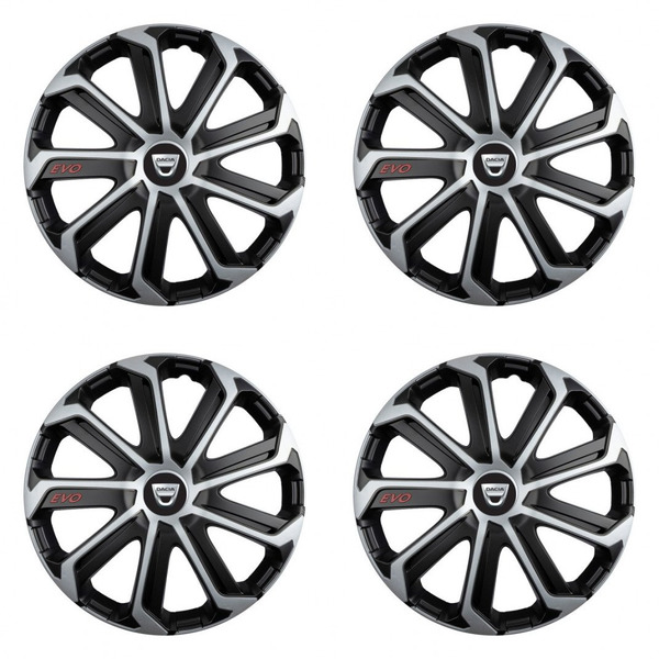 puklice pre  Dacia (staršie logo) 16 Evo black&silver