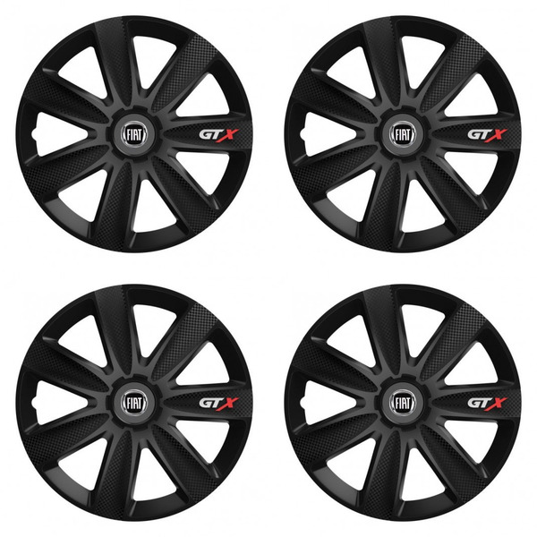 puklice pre Fiat (čierny) 16 GTX CARBON black