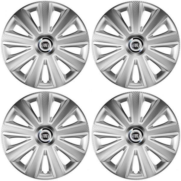 puklice pre Fiat (čierny) 15 Aviator carbon silver