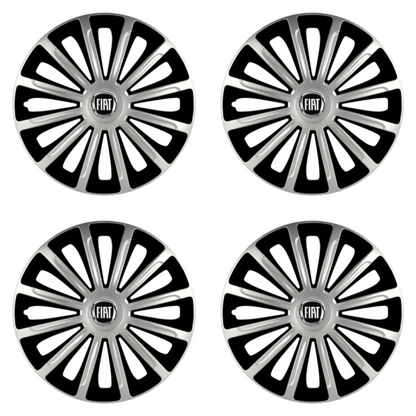 puklice pre Fiat (čierny) 16 TREND silver and black