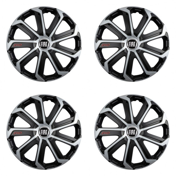 puklice pre Fiat (čierny) 14 Evo black&silver