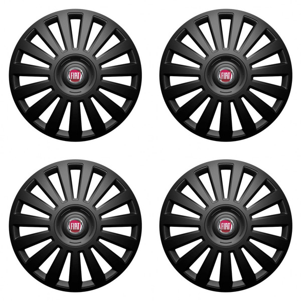 puklice pre Fiat (červené) 14 Luxury black