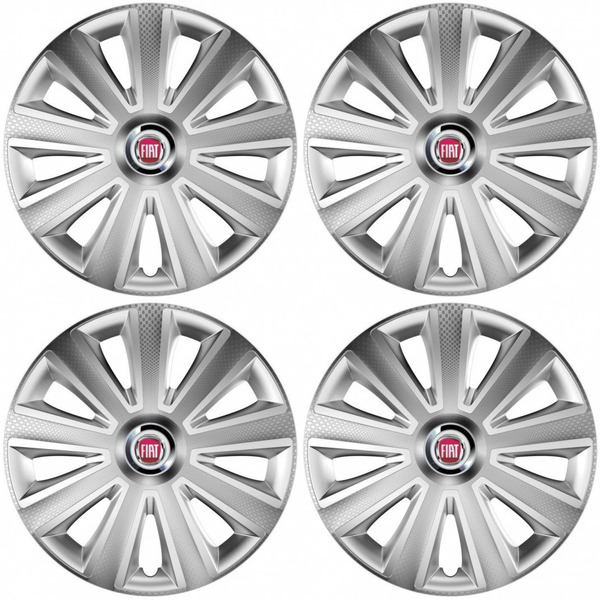 puklice pre Fiat (červené) 14 Aviator carbon RC silver