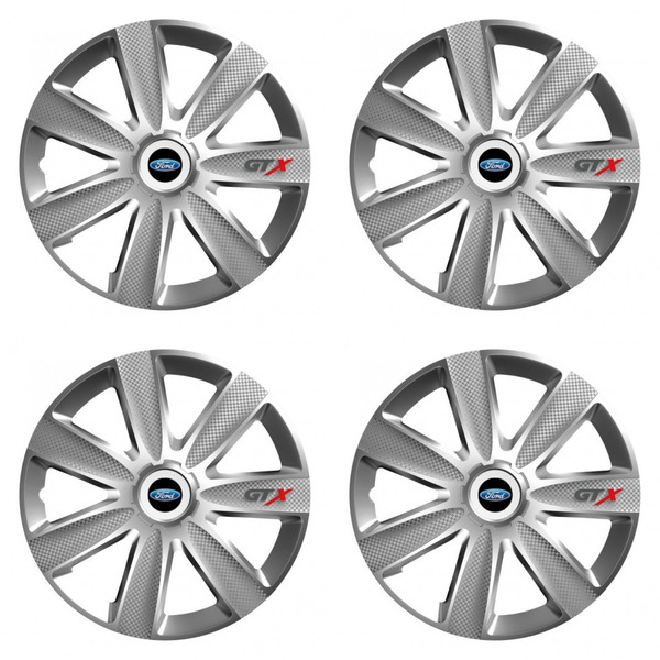 puklice pre Ford 16 GTX CARBON silver