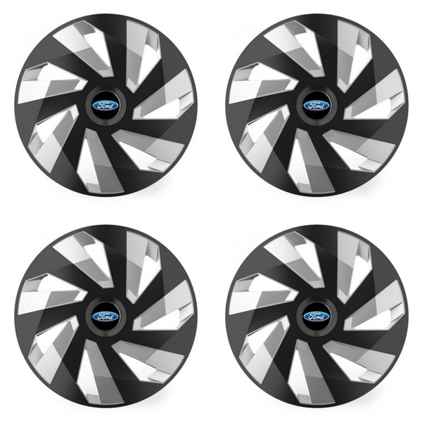 puklice pre  Ford 15 Vector RC black and silver