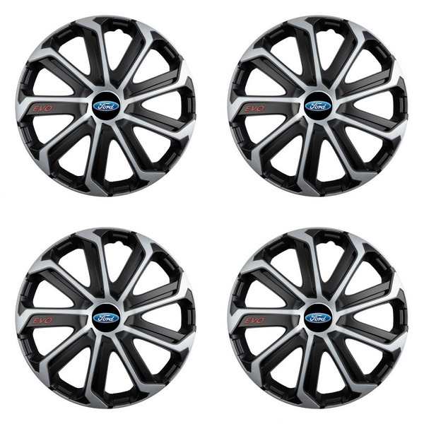 puklice pre Ford 16 Evo black&silver