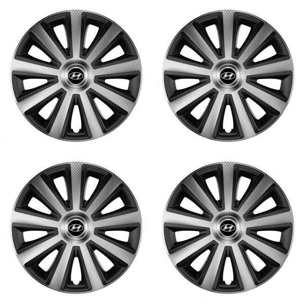 puklice pre Hyundai 15 Aviator carbon silver&black