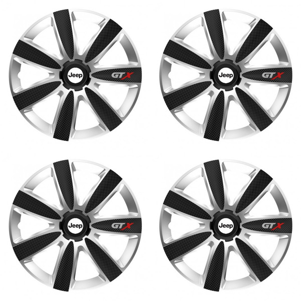 puklice pre Jeep 14 GTX CARBON silver/black