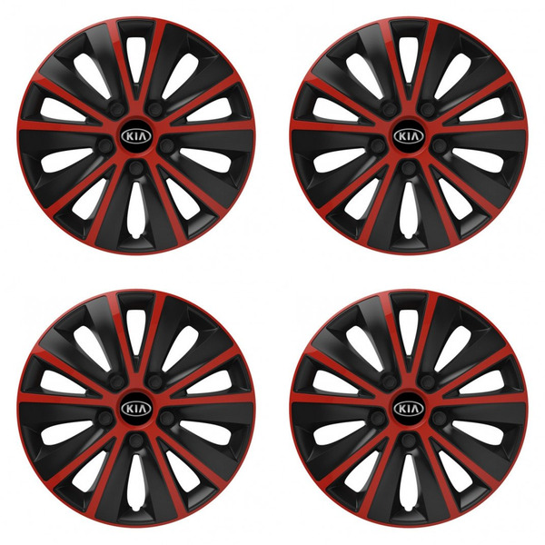 puklice pre  Kia (staršie logo) 16 RAPIDE red and black