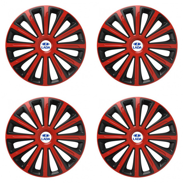 puklice pre Lada 15 TREND red and black