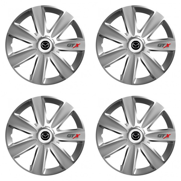 puklice pre Mazda 16 GTX CARBON silver