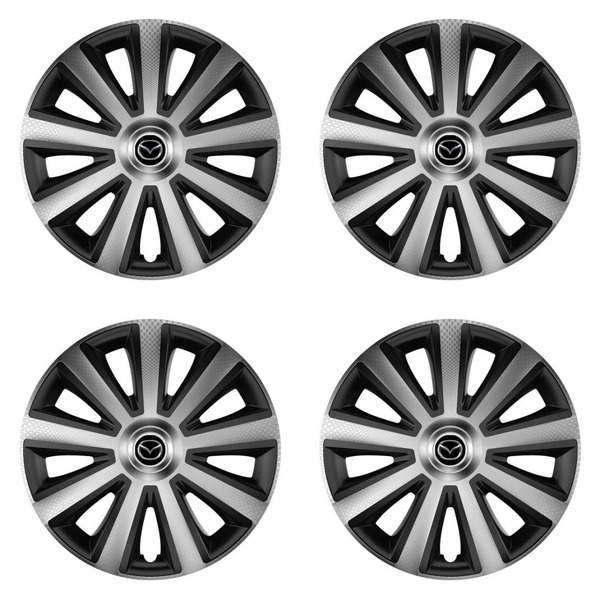 puklice pre Mazda 15 Aviator carbon silver&black