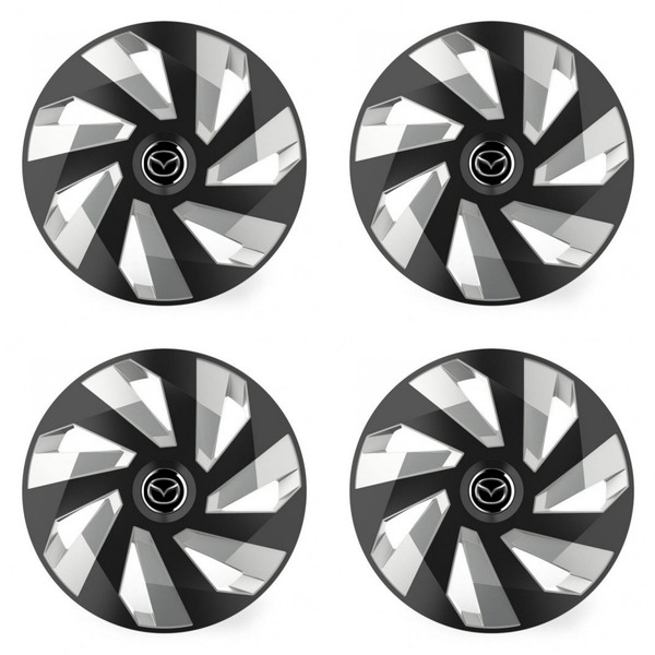 puklice pre  Mazda 14 Vector RC black and silver