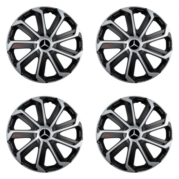 puklice pre  Mercedes 14 Evo black&silver