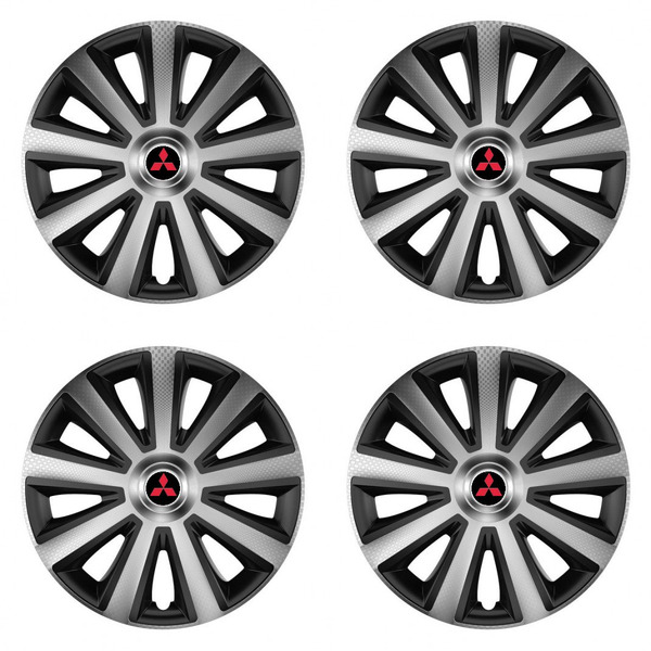 puklice pre  Mitsubishi (červené) 14 Aviator carbon silver&black