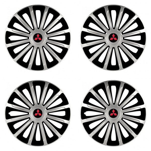 puklice pre Mitsubishi (červené) 15 TREND silver and black