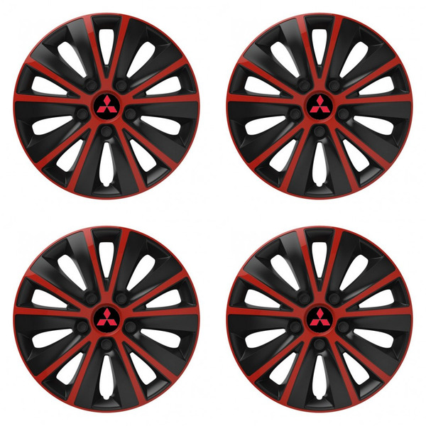puklice pre  Mitsubishi (červené) 16 RAPIDE red and black