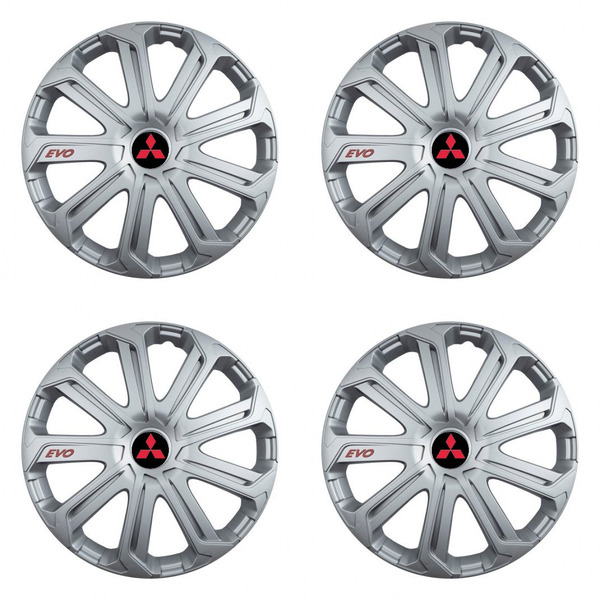 puklice pre Mitsubishi (červené) 14 Evo silver