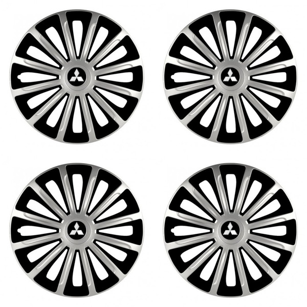 puklice pre Mitsubishi (strieborné) 16 TREND silver and black