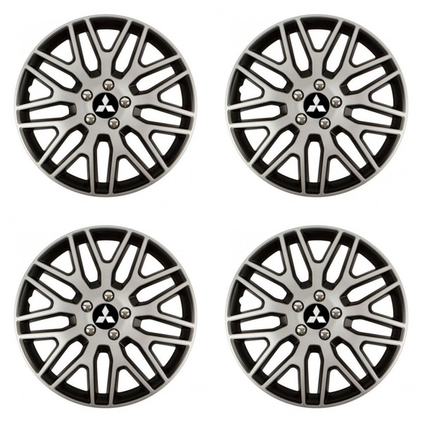 puklice pre Mitsubishi (strieborné) 15 Dakar NC silver and black