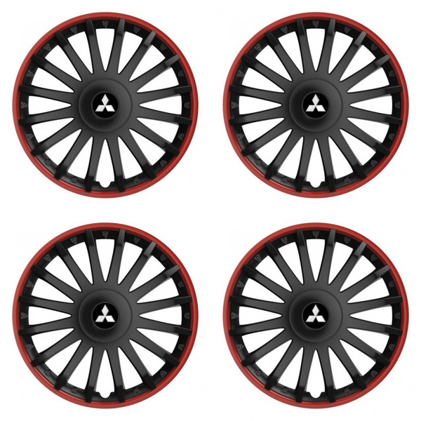 puklice pre Mitsubishi (strieborné) 15 CRYSTAL RO black