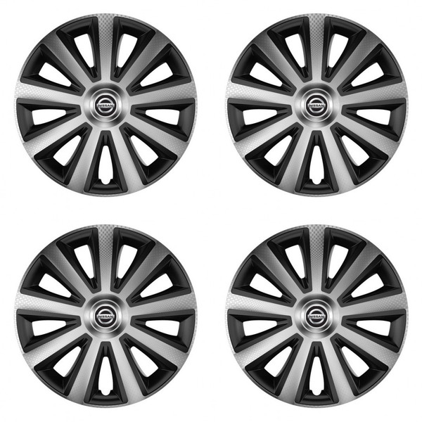 puklice pre Nissan 15 Aviator carbon silver&black