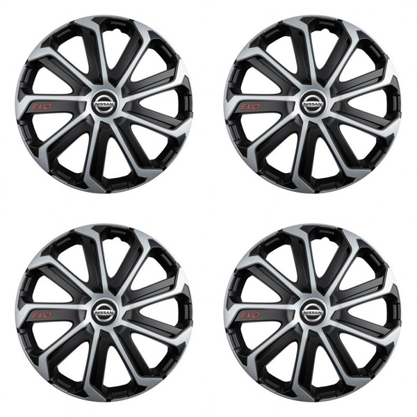 puklice pre  Nissan 15 Evo black&silver