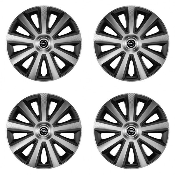 puklice pre Opel 14 Aviator carbon silver&black