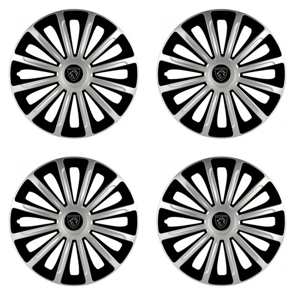 puklice pre  Peugeot (nové logo) 15 TREND silver and black