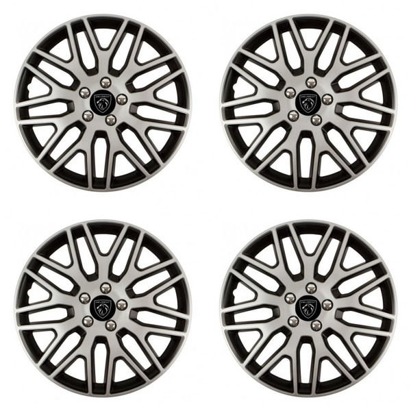 puklice pre Peugeot (nové logo) 14 Dakar NC silver and black