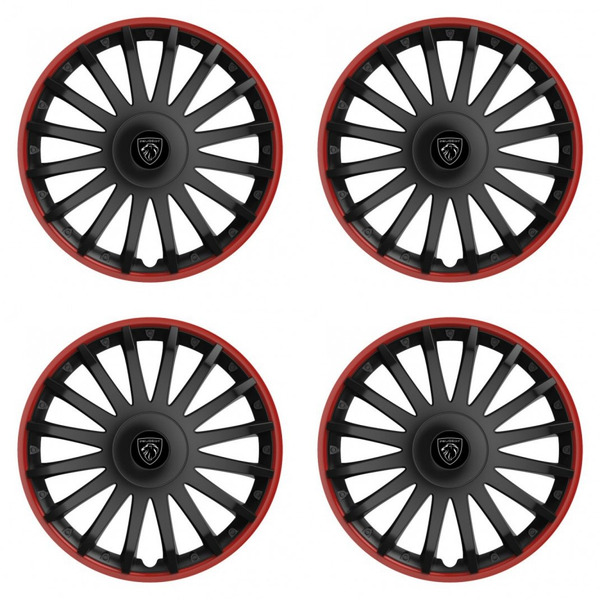 puklice pre Peugeot (nové logo) 15 CRYSTAL RO black