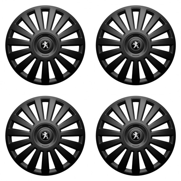 puklice pre  Peugeot (staršie logo) 14 Luxury black