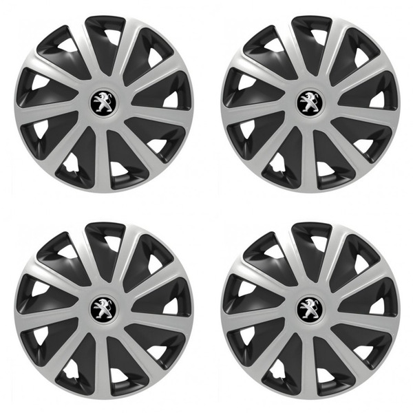 puklice pre Peugeot (staršie logo) pre dodávky 15 Craft silver and black