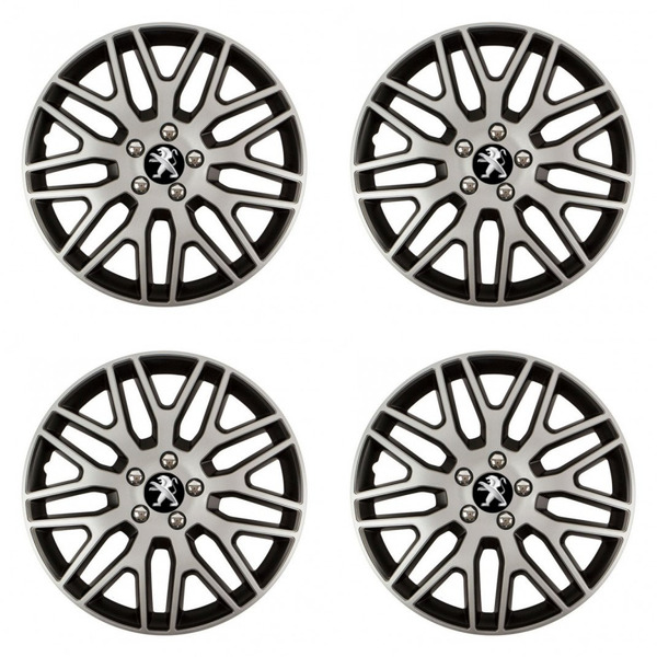 puklice pre Peugeot (staršie logo) 14 Dakar NC silver and black