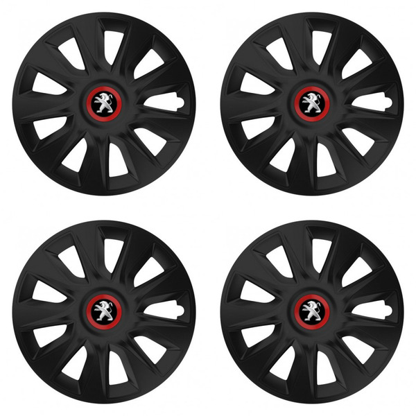 puklice pre Peugeot (staršie logo) 15 STRATOS RR black