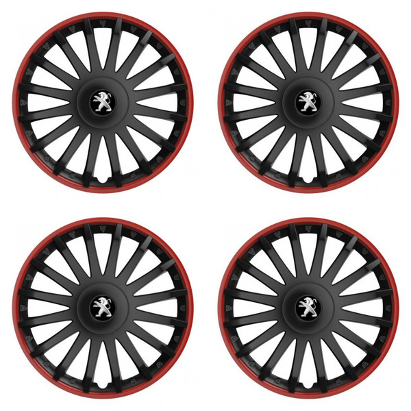 puklice pre  Peugeot (staršie logo) 16 CRYSTAL RO black