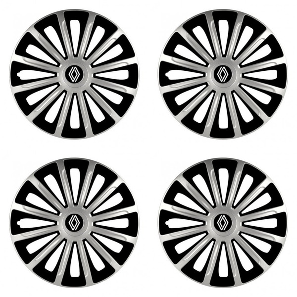 puklice pre Renault (nové logo) 15 TREND silver and black