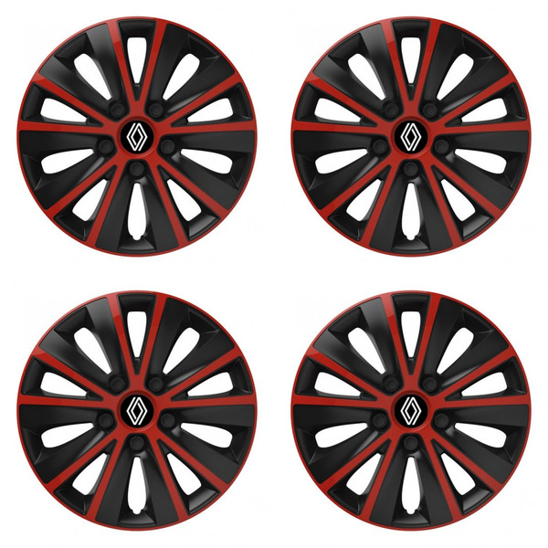 puklice pre Renault (nové logo) 14 RAPIDE red and black