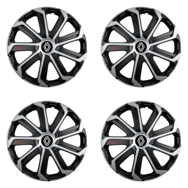 puklice pre Renault (nové logo) 15 Evo black&silver