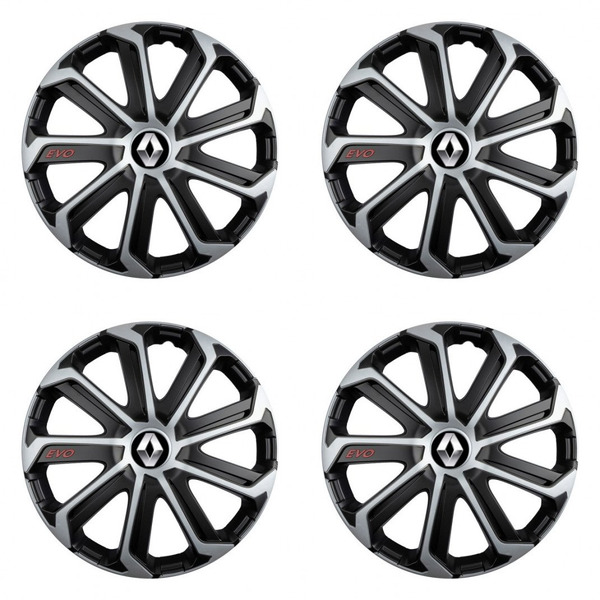 puklice pre Renault (staršie logo) 16 Evo black&silver