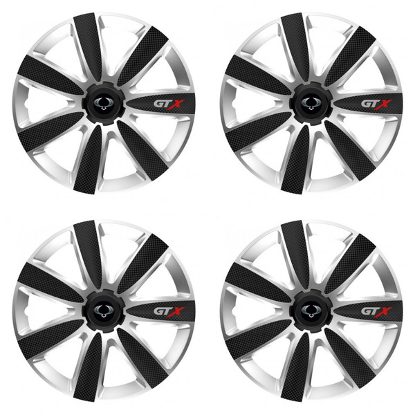 puklice pre  Sangyong 14 GTX CARBON silver/black