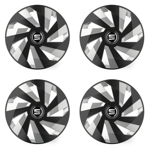 puklice pre  Seat 14 Vector RC black and silver