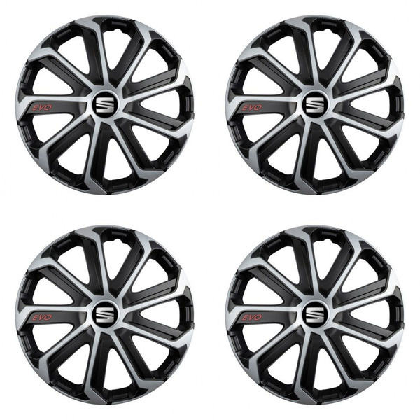 puklice pre Seat 14 Evo black&silver
