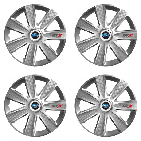 puklice pre Subaru 14 GTX CARBON silver