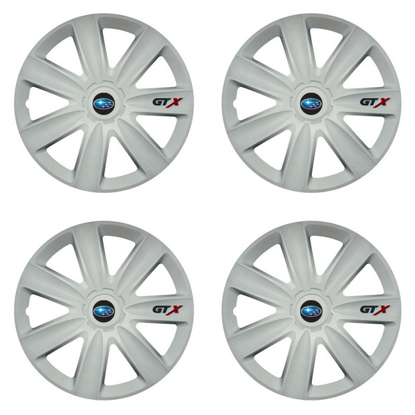 puklice pre Subaru 14 GTX carbon white